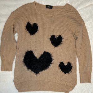 Sweater with Black Hearts  S/M